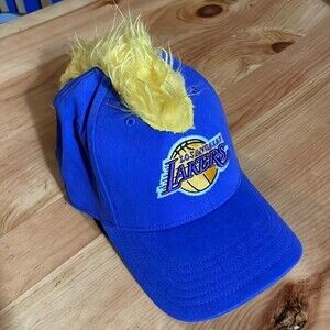 Los Angeles Lakers hat with yellow Mohawk. OS